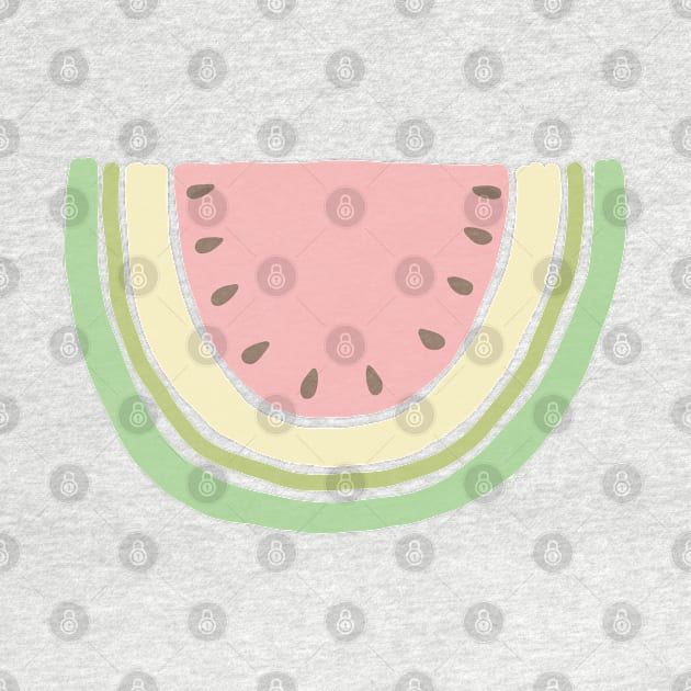 Boho Watermelon Slice Minimal Scandinavian Art Design by DoubleBrush